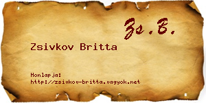 Zsivkov Britta névjegykártya